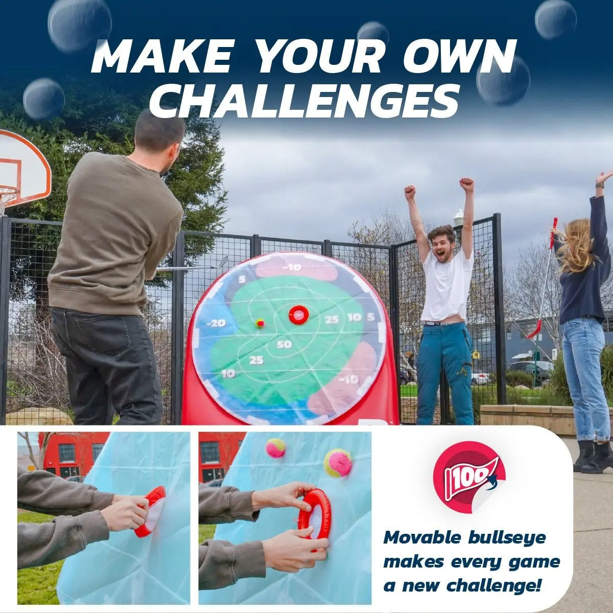 Portable Golf Game Set with Customizable Velcro Bullseye & Indoor/Outdoor Course
