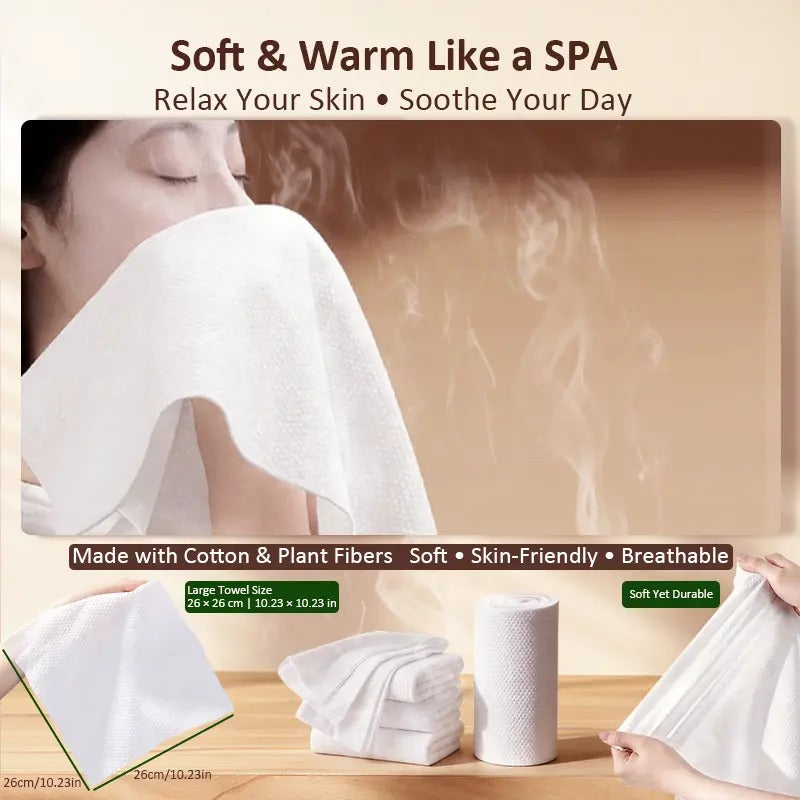 Smart Facial Towel Warmer with Automatic Dispensing, 5-Second Rapid Heating to 55°C, Includes 20 Compressed Towels, At-Home Spa Experience