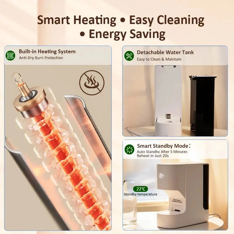 Smart Facial Towel Warmer with Automatic Dispensing, 5-Second Rapid Heating to 55°C, Includes 20 Compressed Towels, At-Home Spa Experience