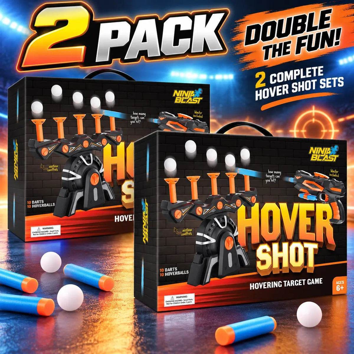 Hover Shot Shooting Toy for Kids - Ball Target Game for Nerf Guns Cool Birthday Gifts Toys for Boys Age 6+ Year Old Boy Best Teenage Gift Idea - Gun, Targets & Darts, Teenage Boy Gifts, Foam Balls